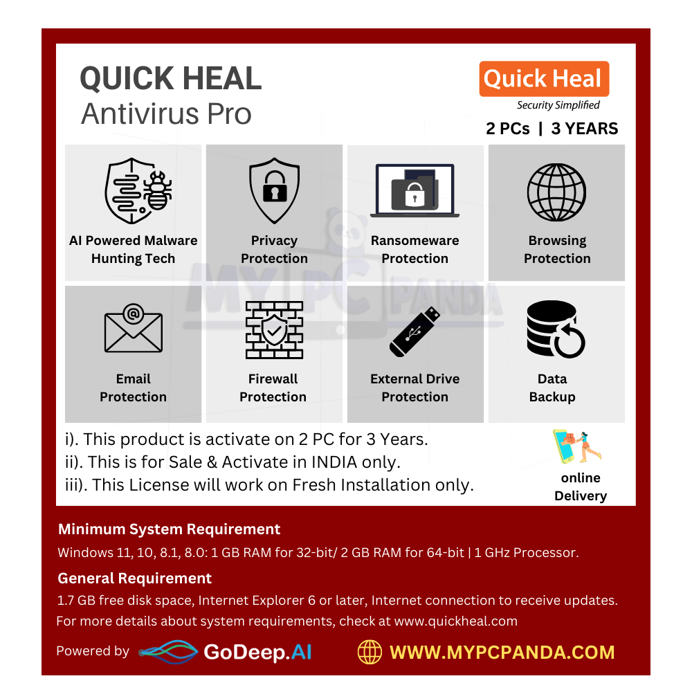 1707910336.Quick Heal Antivirus Pro 2 User 3 Years price-my pc panda